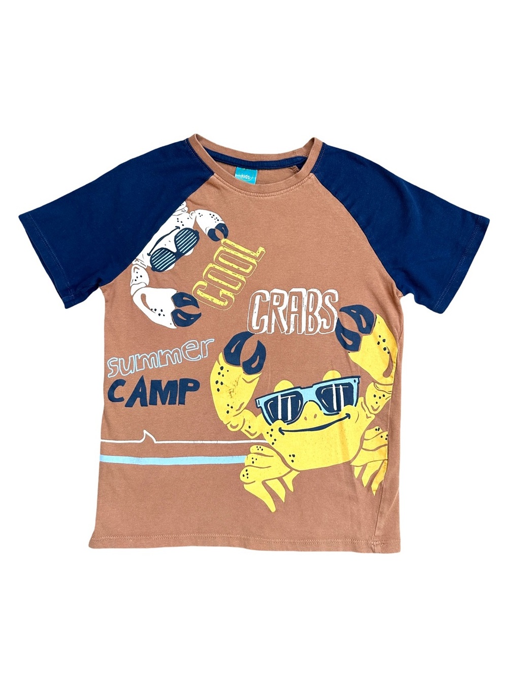 ⭐️ 5 for $25 Little Kids Crab Graphic Raglan T-Shirt Size 7-8 Years